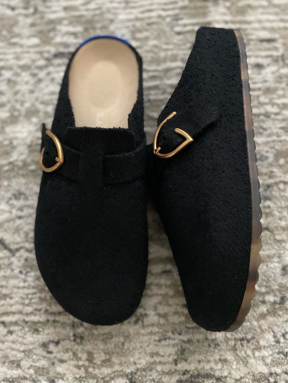Rothy’s The Buckle Clog Black Boucle‎ size 10